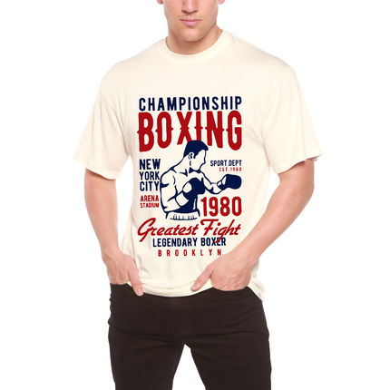 Championship Boxing Men's Bamboo Viscose/Organic Cotton Short Sleeve Graphic T-Shirt