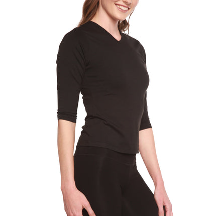 Clearance Women's Bamboo Viscose/Cotton V-Necks 3/4 Sleeve T-Shirt
