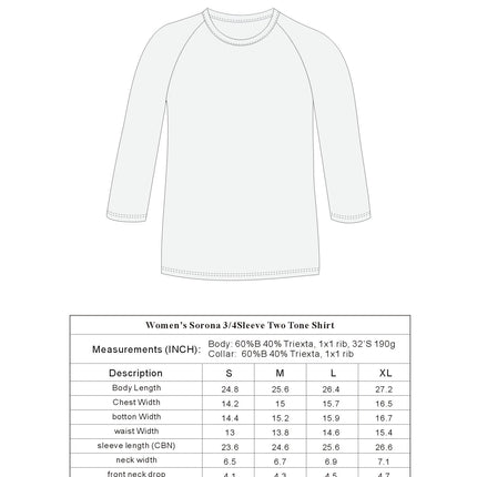 Clearance Women's Bamboo Viscose/Sorona 3/4 Sleeve T-Shirt