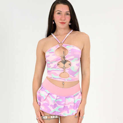 Cotton Candy Camo Crop Top