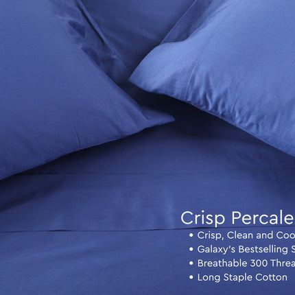 Crisp Percale Cotton Bed Sheets