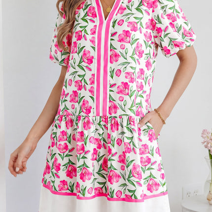 Aliya Block Trim Short Dress