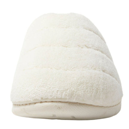 New In Box Dearfoams Women Small 5/6 Cream SlideOn Memory Foam Washable Slippers