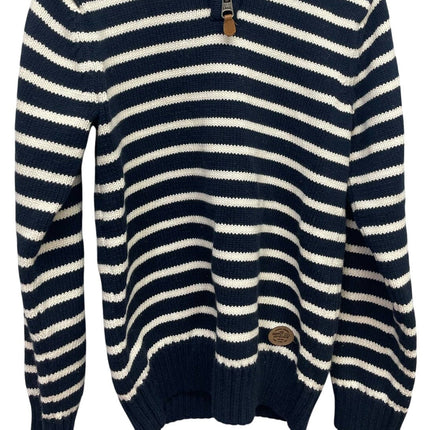 H&M LOGG Boys Medium 8-10 Cotton Navy Long Sleeve 1/4 Zip Pullover Sweater