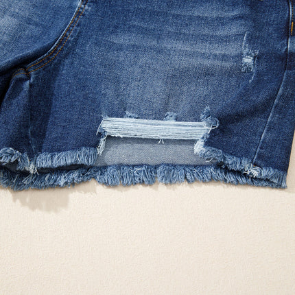 Holland Hem Distressed Whiskery Shorts