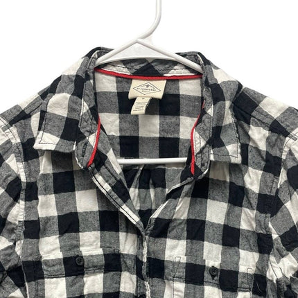 St John's Bay Womens Medium 100% Cotton Long Sleeve Plaid Button Up Shirt