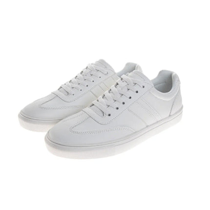 New Perry Ellis Mens Size 10.5 White Faux Leather Lace Up Low Top Sneaker Shoes