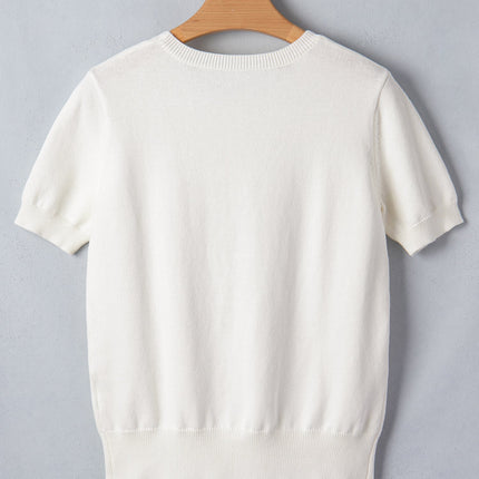 Regina Printed Short Sleeve Sweater