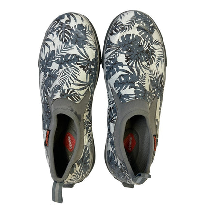 Showave Womens Size 10 Gray Fern Leaf Closed Round Toe Waterproof Garden Shoes
