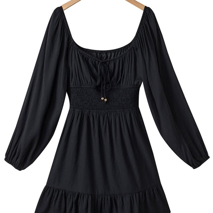 Tatum Drawstring Ruffle Mini Dress