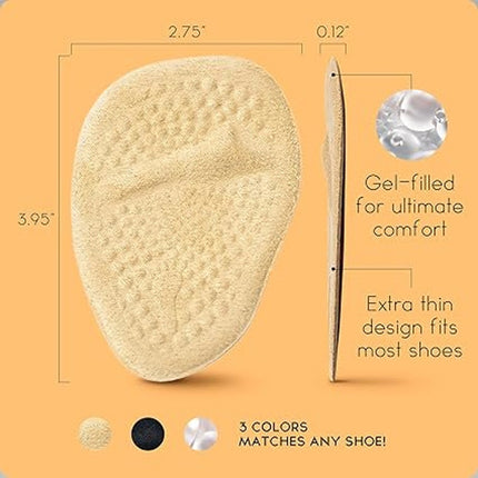 New Walkize Womens Dark Tan Self Adhesive Ball of Foot Cushions Shoe Insert Pads