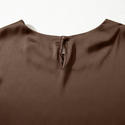 Saige Short Sleeve Satin Top