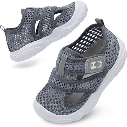 Centipede Demon Toddler Boys Size 9 Gray Water Sandal Latch & Hook Close Shoes