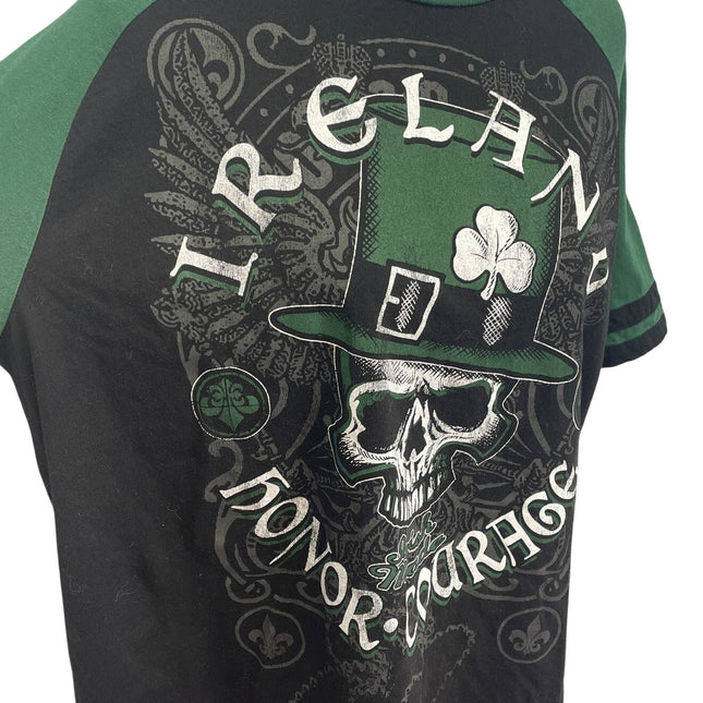 Lucky Tee Shirt Mens XL Ireland Skull Honor Courage 100% Cotton Short Sleeve Tee