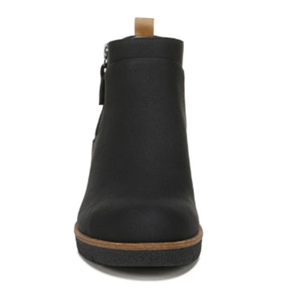 New In Box Dr Scholls Women Size 10 Black Faux Leather Bianca Wedge Bootie Shoes