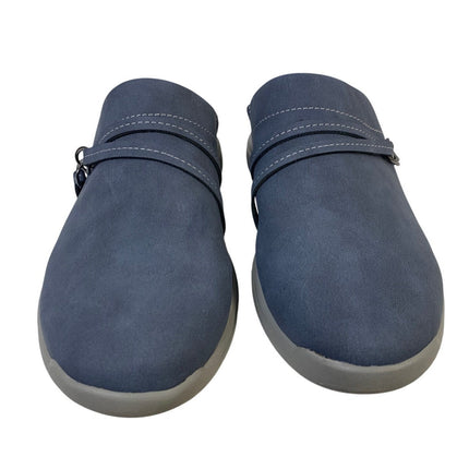 JSport Womens Size 7 Blue Faux Leather Gina Slip On Memory Foam Sneaker Shoes