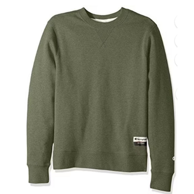 New Champion Mens 3XL Army Green Sueded Fleece Pullover Crew Neck Sweatshirt