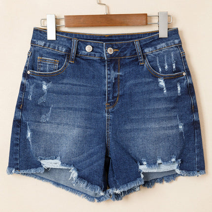 Holland Hem Distressed Whiskery Shorts