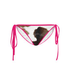 S / Neon Pink Strap Cow Bikini Bottoms