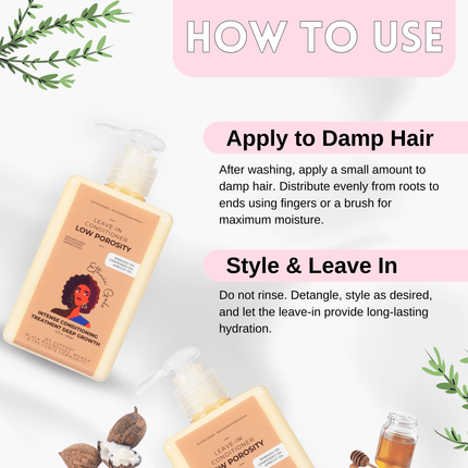 Low Porosity Deep Moisture Leave-In Conditioner