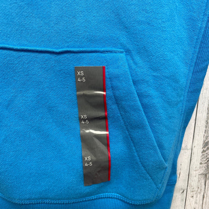 New Upcycled Hand Printed Kids XS 4/5 Dragonfly Sweatshirt Hoodie w Thumb Holes