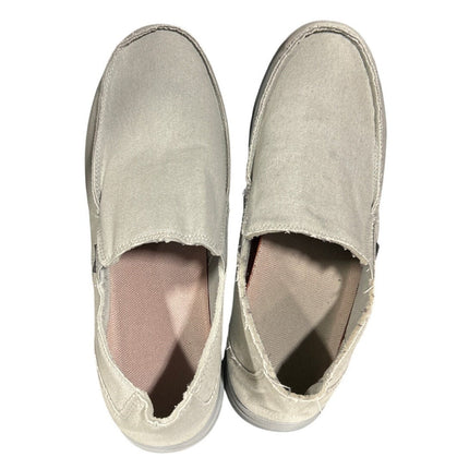 Canva Mens Size 12 Gray Slide On Canvas Washable Walking Loafers Deck Shoes