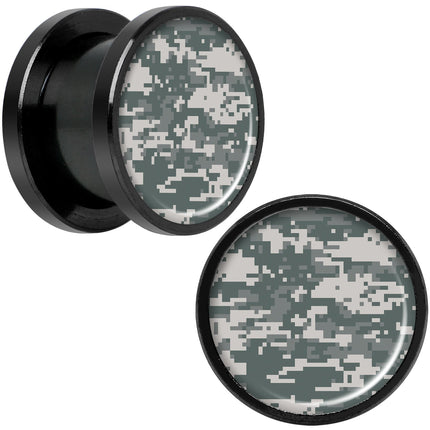 Digital Camo Print Black Anodized Screw Fit Plug Set 1/2