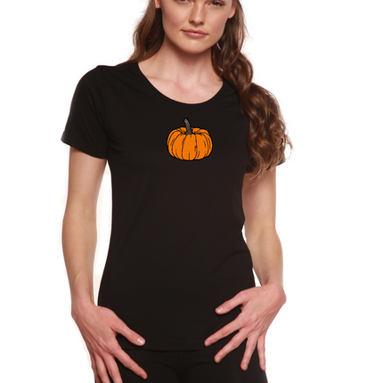 Pumpkin Women's Bamboo/Cotton Short Sleeve Scoop Neck Printed T-Shirt
