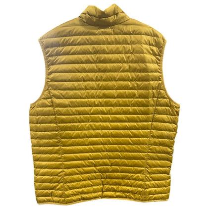 New Eddie Bauer Mens Large Gold Yellow Microlight 650 FP Down Zip Up Puffer Vest