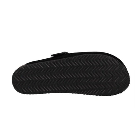 New In Box Khombu Mens Size 9 Black Faux Suede Damian Cork Slide On Mule Shoes