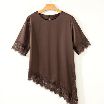 Saige Short Sleeve Satin Top