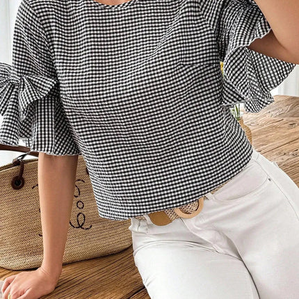 Carolina Ruffled Half Sleeve Blouse