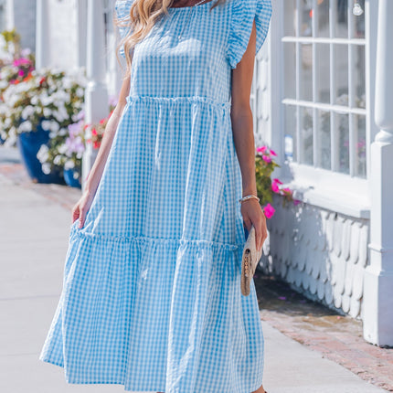 Deborah Sleeve Gingham Maxi Dress