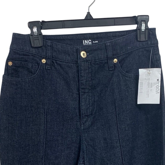 New INC International Concepts Womens Size 8 Dark Wash Flared Deanim Jeans