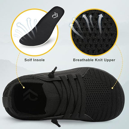 Relxfeet Toddler Boys Size 5 Black Sneakers Slip On Lace Up Round Toe Shoes