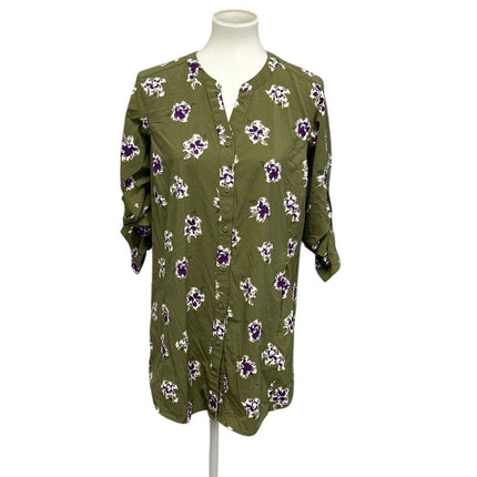 Duluth Trading Co Womens Small Nylon Spandex Long Sleeve Button Down Shirt