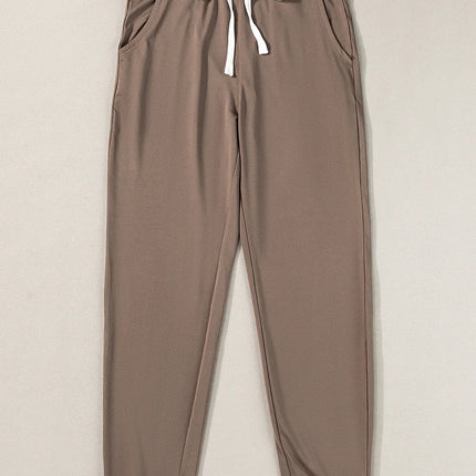Gray Drawstring Waist Pocketed Joggers