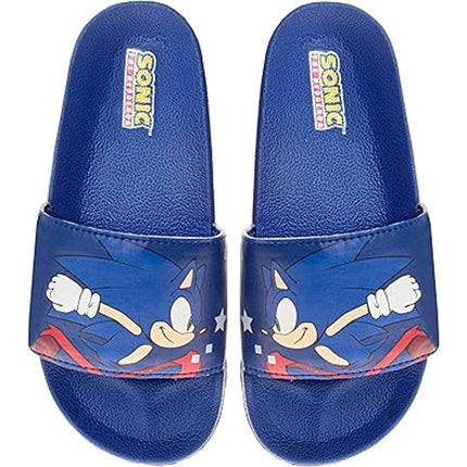 New Josmo Boys Size 2-3 Blue Sonic the Hedgehog Slide On Wide Strap Sandal Shoes
