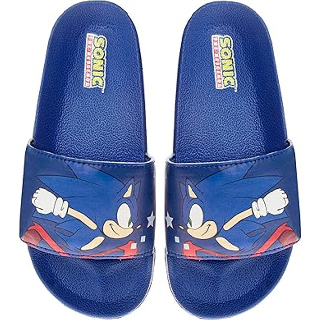 New Josmo Boys Size 2-3 Blue Sonic the Hedgehog Slide On Wide Strap Sandal Shoes