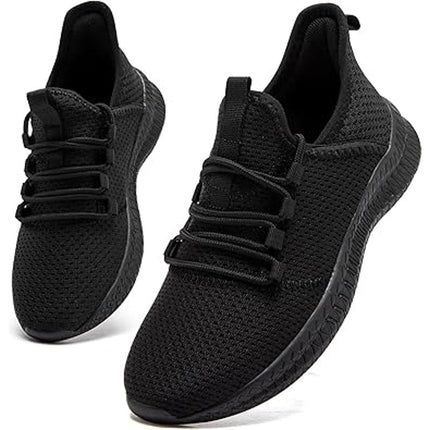 New Qujgs Womens Size 10 Black Breathable Mesh Lace Up Athletic Sneaker Shoes