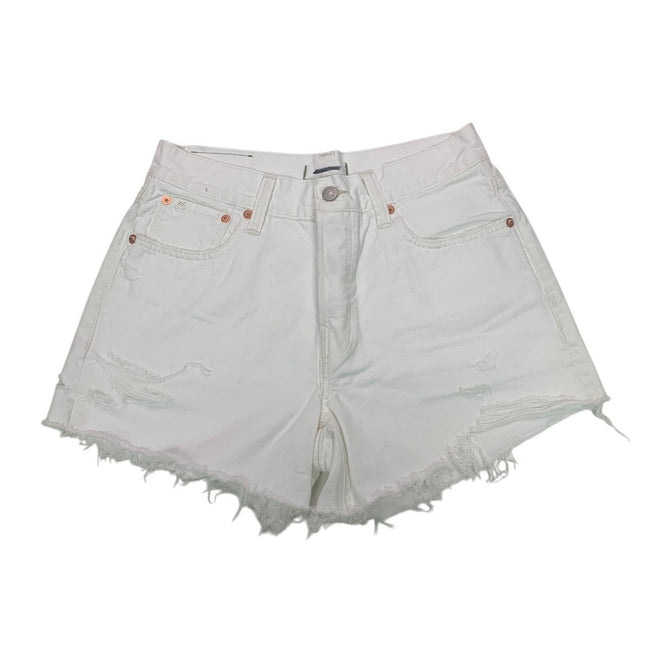 New American Eagle AE77 Size 4 100% Cotton Factory Distressed Jorts Denim Shorts