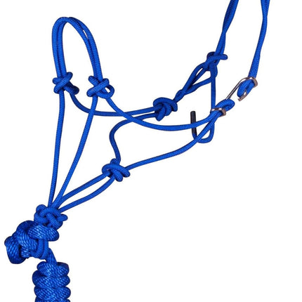 Jeffers Easy-On Clip Nylon Rope Horse Halter with Lead