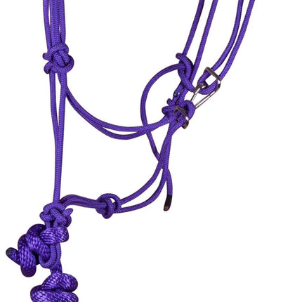 Jeffers Easy-On Clip Nylon Rope Horse Halter with Lead