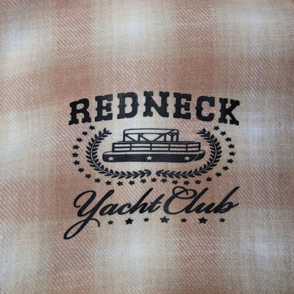 New Hand Printed Womens XXL Redneck Yacht Club Long Sleeve Flannel Hoodie