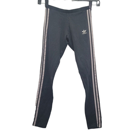 Adidas Womens Small Cotton Spandex Side Striped Athletic Leggings