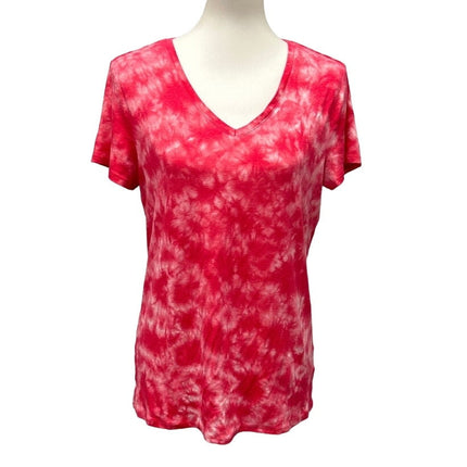Lot of 2 Faded Glory Womens Large Short Sleeve V-Neck PolyCotton Tee Shirts