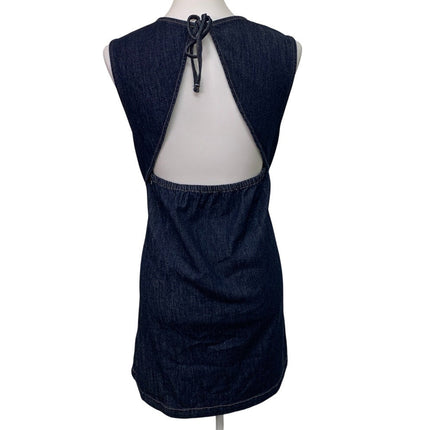 New American Eagle Womens Medium Sleeveless Open Back Denim Sheath Dress