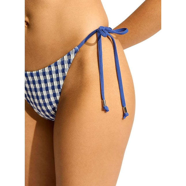 New Seafolly Womens Size 8 Bella Ultramarine Side Tie Brazilian Bikini Bottom