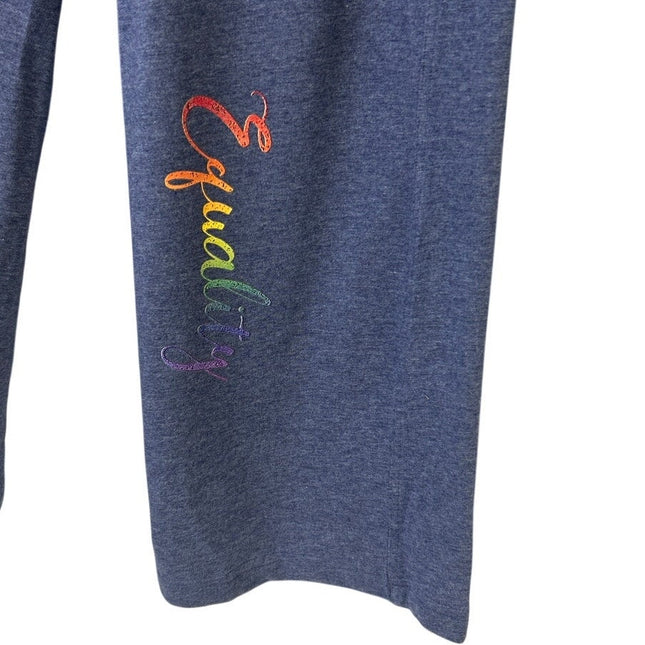 New Hand Printed Womens Medium Rainbow Equality Drawstring Waist Sweatpants