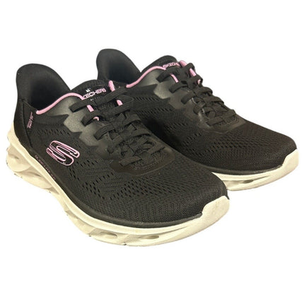 New In Box Skechers Womens Size 7 Black Pink Mesh Hands Free Swift Fit Shoes